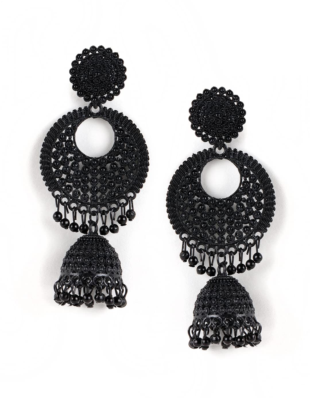 Aatmana Black Earing for Womens Pearl Drop Jhumka Traditional Earrings for Girls and Women Pearl Ear rings jhumki set - Black (B0D35ND65N) Amazon Price History, Amazon Price Tracker