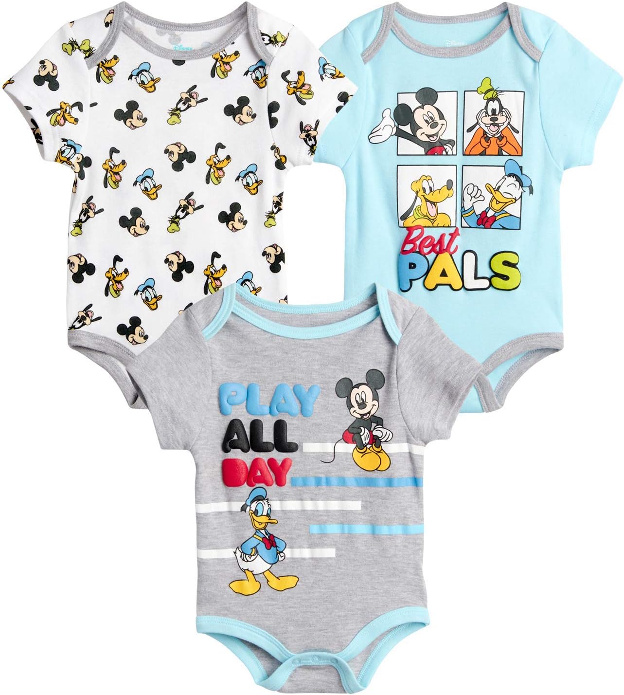 Baby Boys' Bodysuits - 3 Pack Mickey Mouse, Lion King, Winnie The Pooh (Newborn)