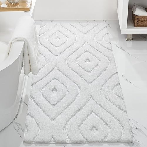 Miniatura 8 de DEXDE Alfombras de baño de 24 x 60 pulgadas, antideslizantes, suaves, lavables, grandes alfombras de baño para baño, dormitorio, pasillo, cocina,