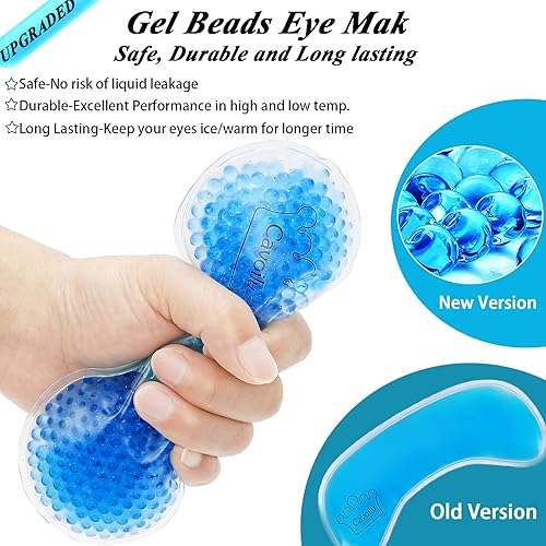 Miniatura 5 de Cavoilu Máscara para dormir con máscara de ojos de gel refrescante, máscara de ojos para dormir, máscaras de ojos calientes y fríos, antifaz con los