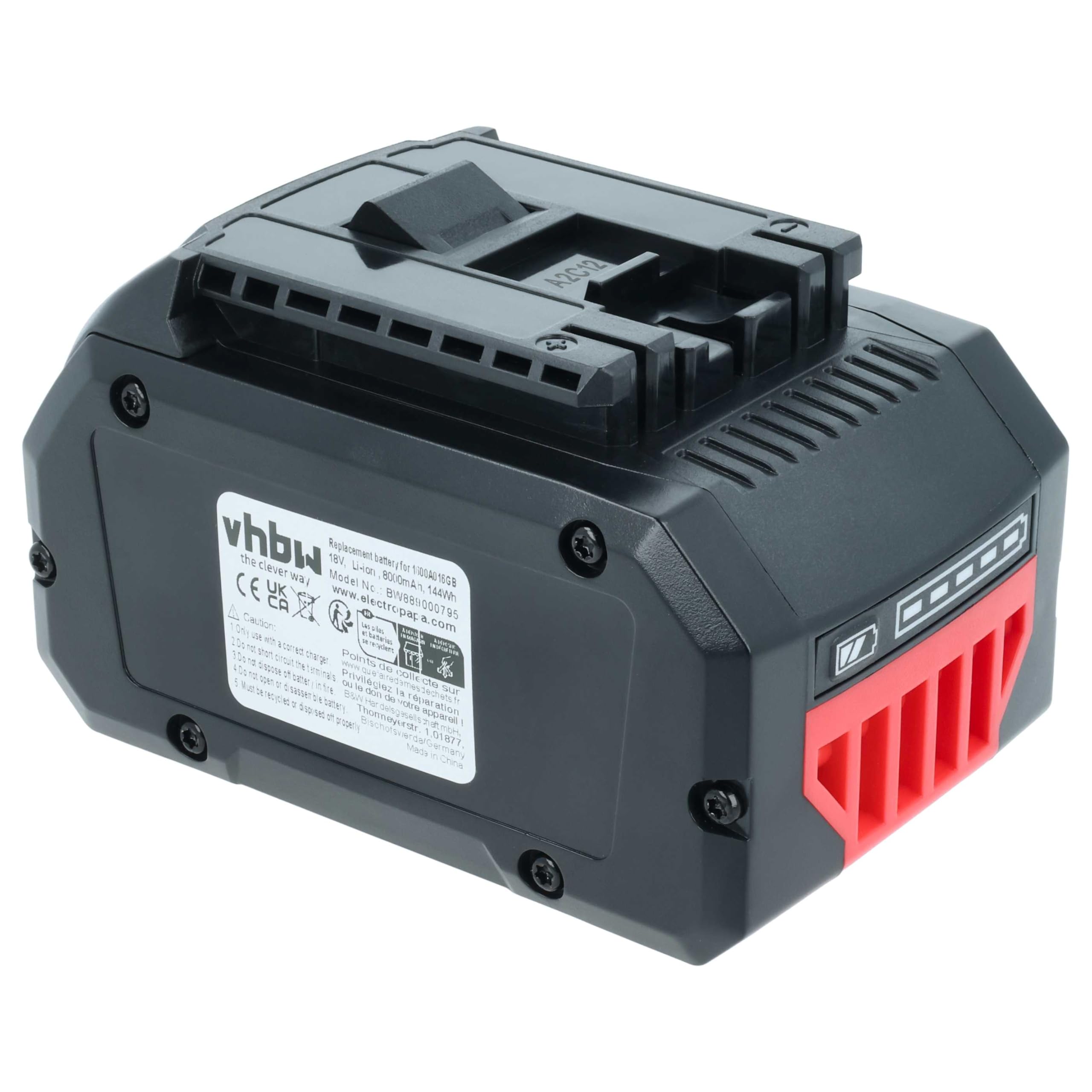 vhbw batteria compatibile con Rothenberger 18 V utensile (8000 mAh, Li-Ion, 18 V)