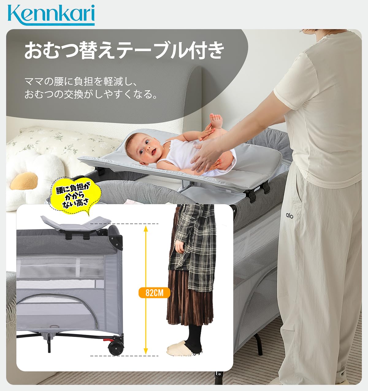 Amazon | Kennkari ベビーサークル 折りたたみ プレイヤード サイド高