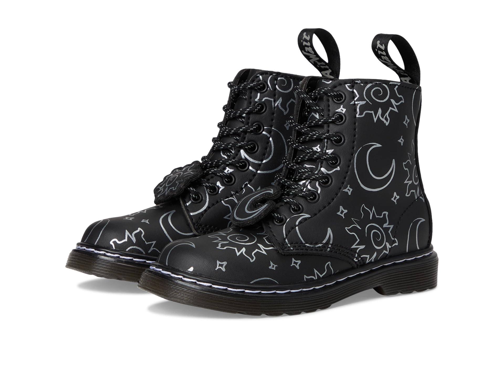 Dr. Martens Kids Unisex 1460 J (Little Kid/Big Kid) Black/Silver, 1 Little Kid Medium