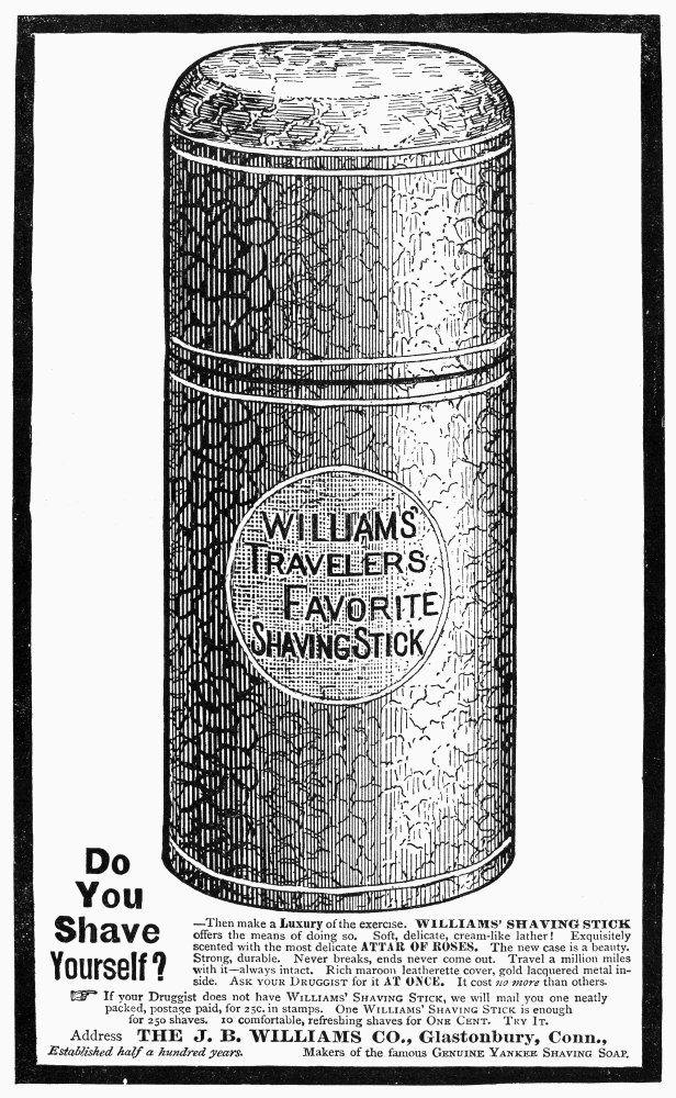 Shaving Soap Ad 1890 Namerican Magazine Advertisement For WilliamS Shaving Stick 1890 Poster Print by (18 x 24)