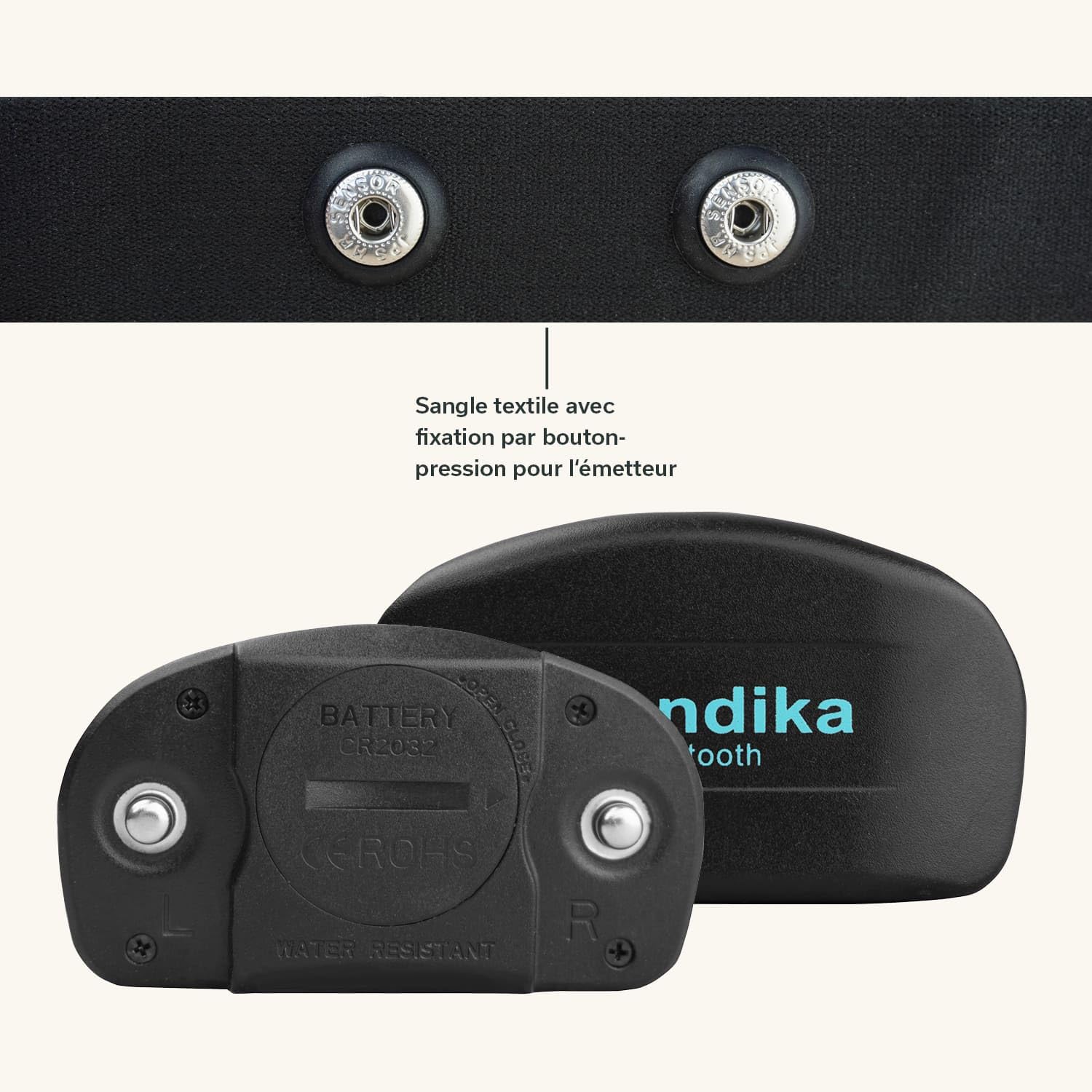 Skandika Sangle Cardiofréquencemètre Bluetooth | Sangle Cardio pulsomètre pour appareils de Sport, Mesure du pouls, Compatible avec Les appareils de Fitness, Interface Bluetooth