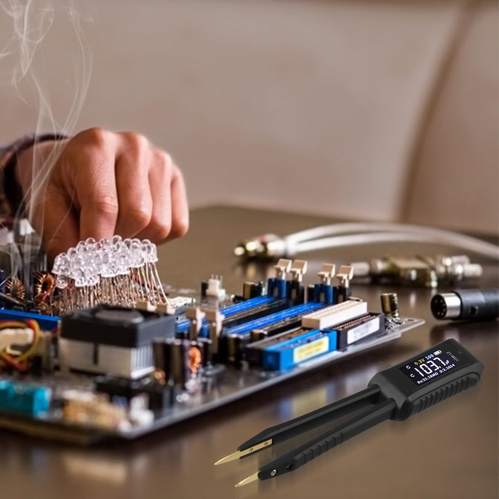ZOYI ZT-MD1 Pinzas digitales LCR ESR probador de resistencia condensador inductancia on/off diodo medidor de prueba