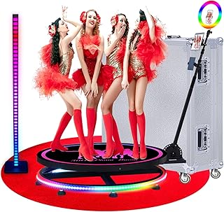 ZANOGI 360 Photo Booth Machine with Battery Pack&APP for Parties,100cm Slow Motion Camera Booth for 5 People with Deluxe Suit&Custom Magnetic Logo, Control by Remote or APP,39.4