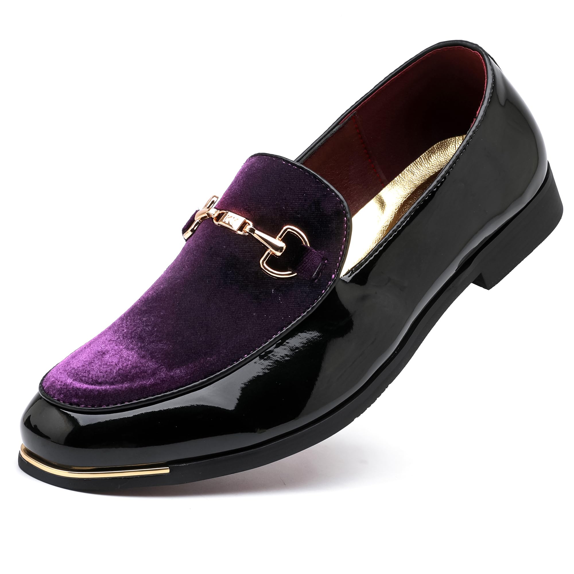 Photo 1 of LCQL Men's Formal Oxford Wedding Tuxedo Shoes Slip On Leisure Shoes Purple Size 10.5
