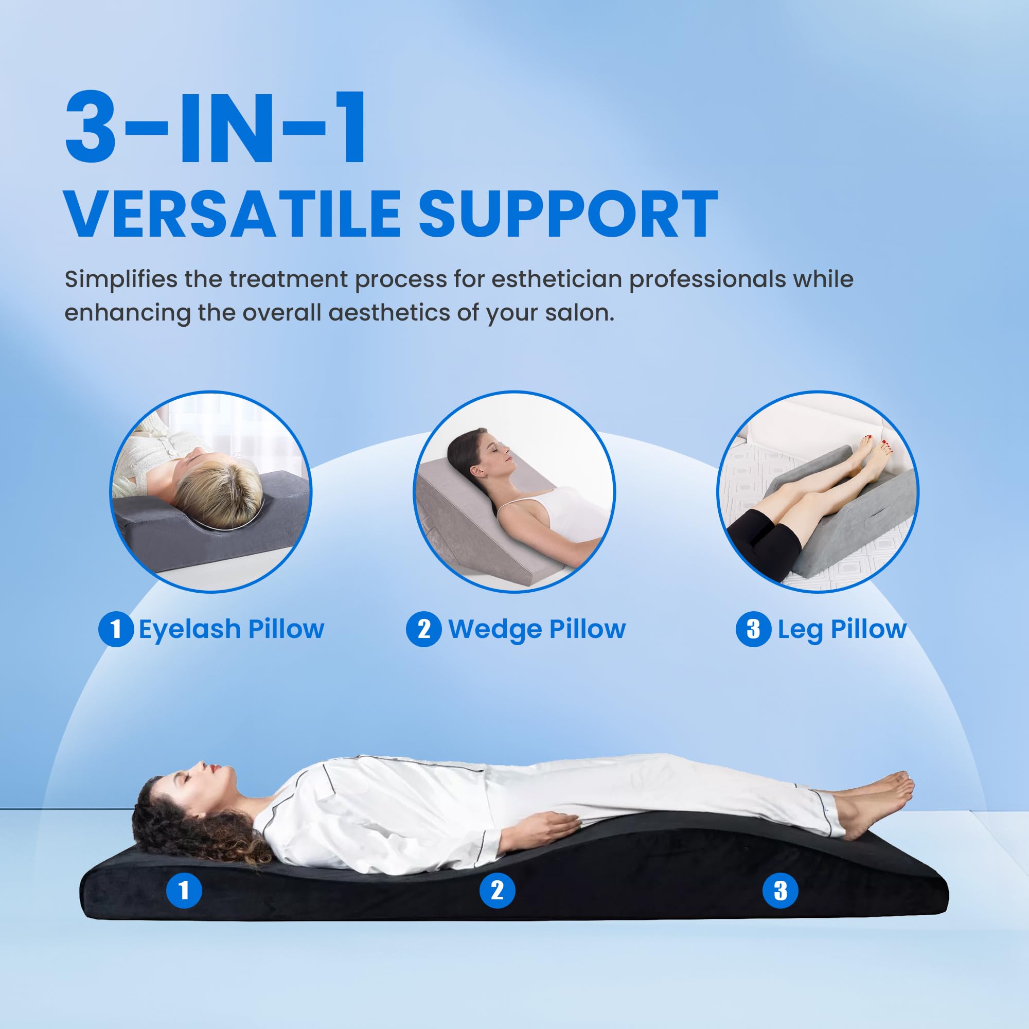 Matelas Extension de Cils, Matelas à Cils Courbé, Surmatelas Table de Massage, Coussin pour Lit de Cils pour Salon de Beauté