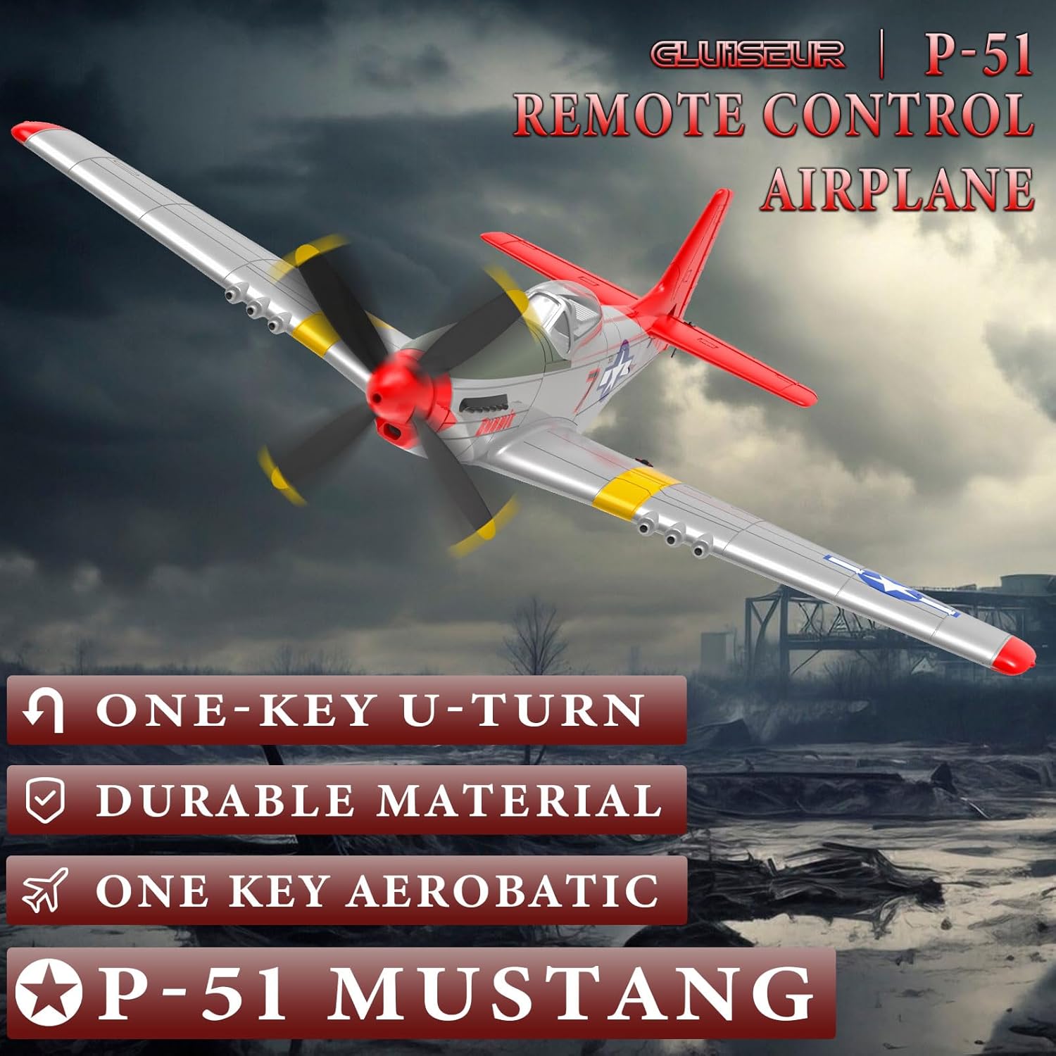 RC Plane 4 Channel Remote Control Airplanes, 4-CH RC Airplane Radio Controlled Aircraft for Beginners with Xpilot Stabilization System, One Key Aerobatic Airplane
