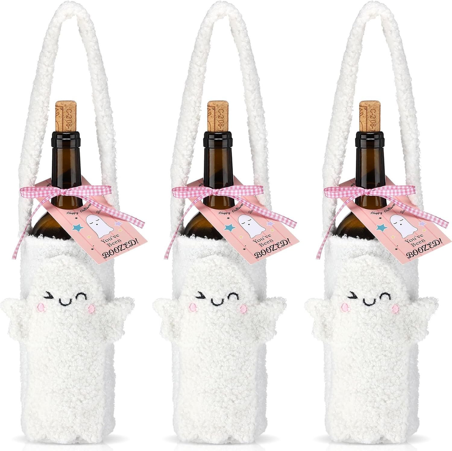 Potchen 3 Set Wine Bottle Holder Set, Halloween Ghost