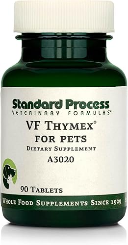 Standard Process Inc. VF Thymex para mascotas - Suplemento de apoyo del sistema inmunológico para gatos y perros - Suplemento de timo para ayudar a