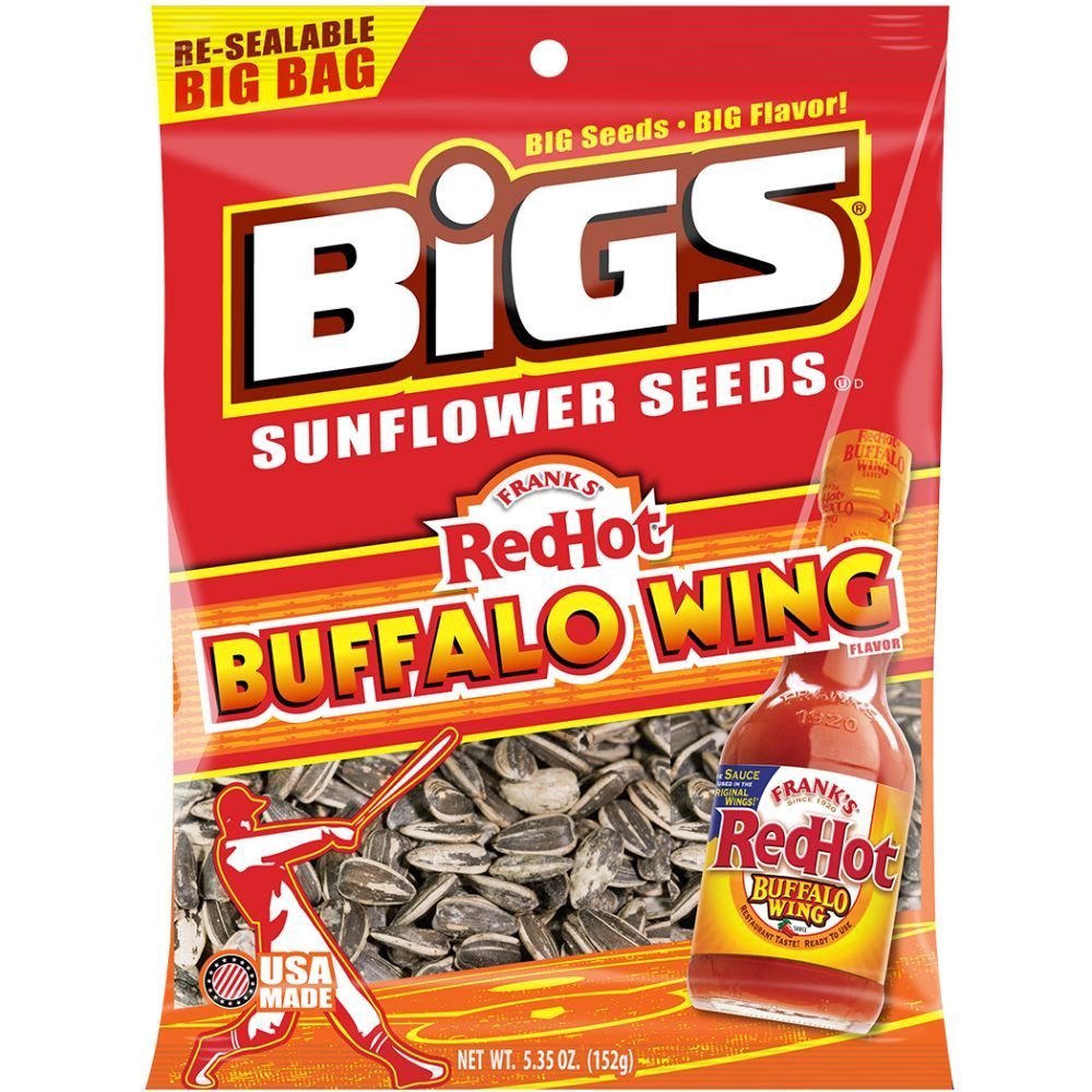 Bold and Tangy Buffalo Wing Sunflower Seeds, 5.35 Ounces Bag (Pack of 12)