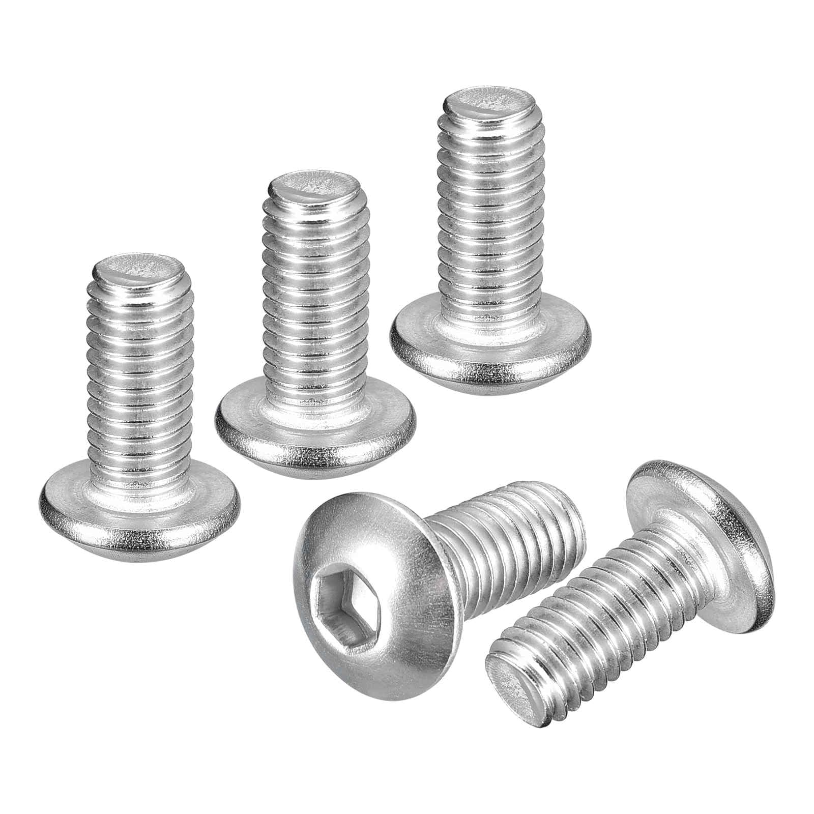 DTGN M5-0.8x10mm Button Head Socket Cap Screw 30Pack 304 SS Whitewashed — image 1