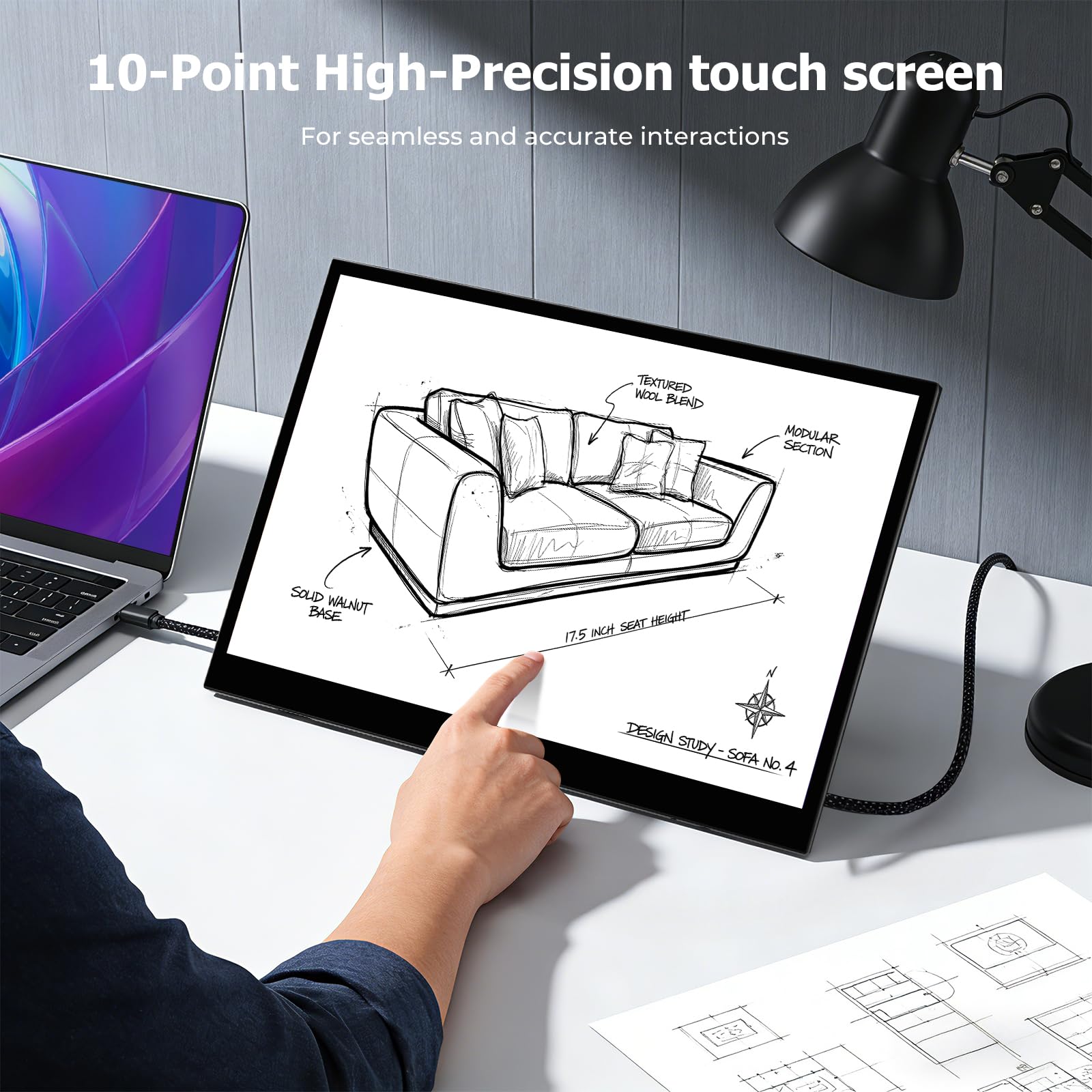 Amazon.co.jp: 17.5インチ タッチ対応モバイルモニター、1920×1200 IPS