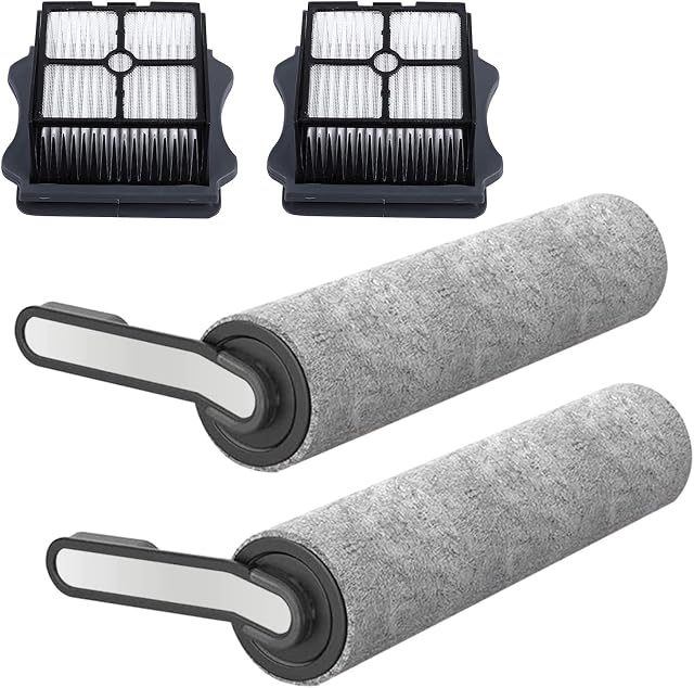 Asdazrxy Zestaw akcesoriów do odkurzacza akumulatorowego Tineco Floor One S5 / S5 PRO 2, części zamienne, zawiera 2 rolki szczotki, 2 filtry HEPA (S5)