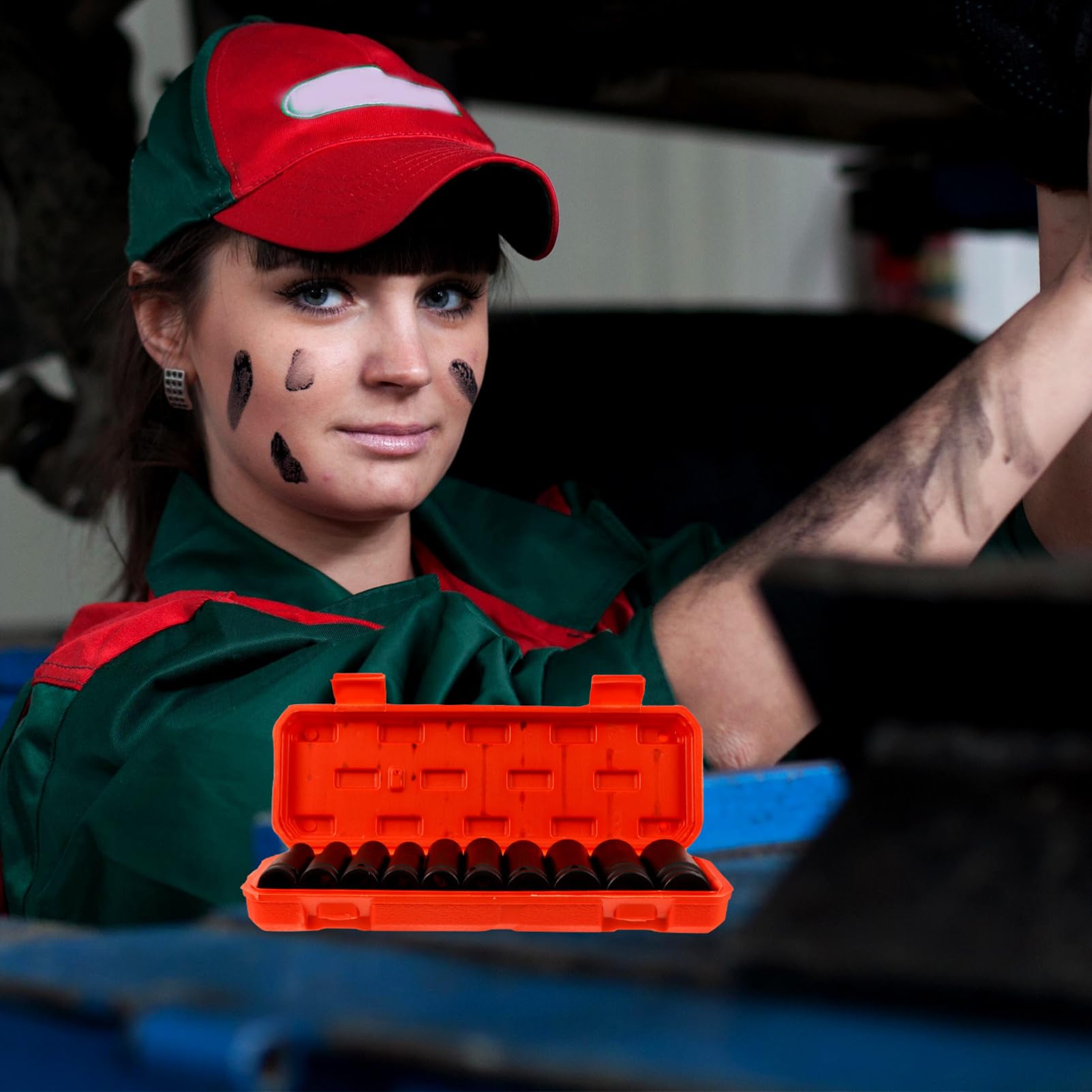 Angoily 10pièces Jeu De Douilles à Chocs Pouce Boîte à Outils Pour Réparation Automobile Et Mécanique