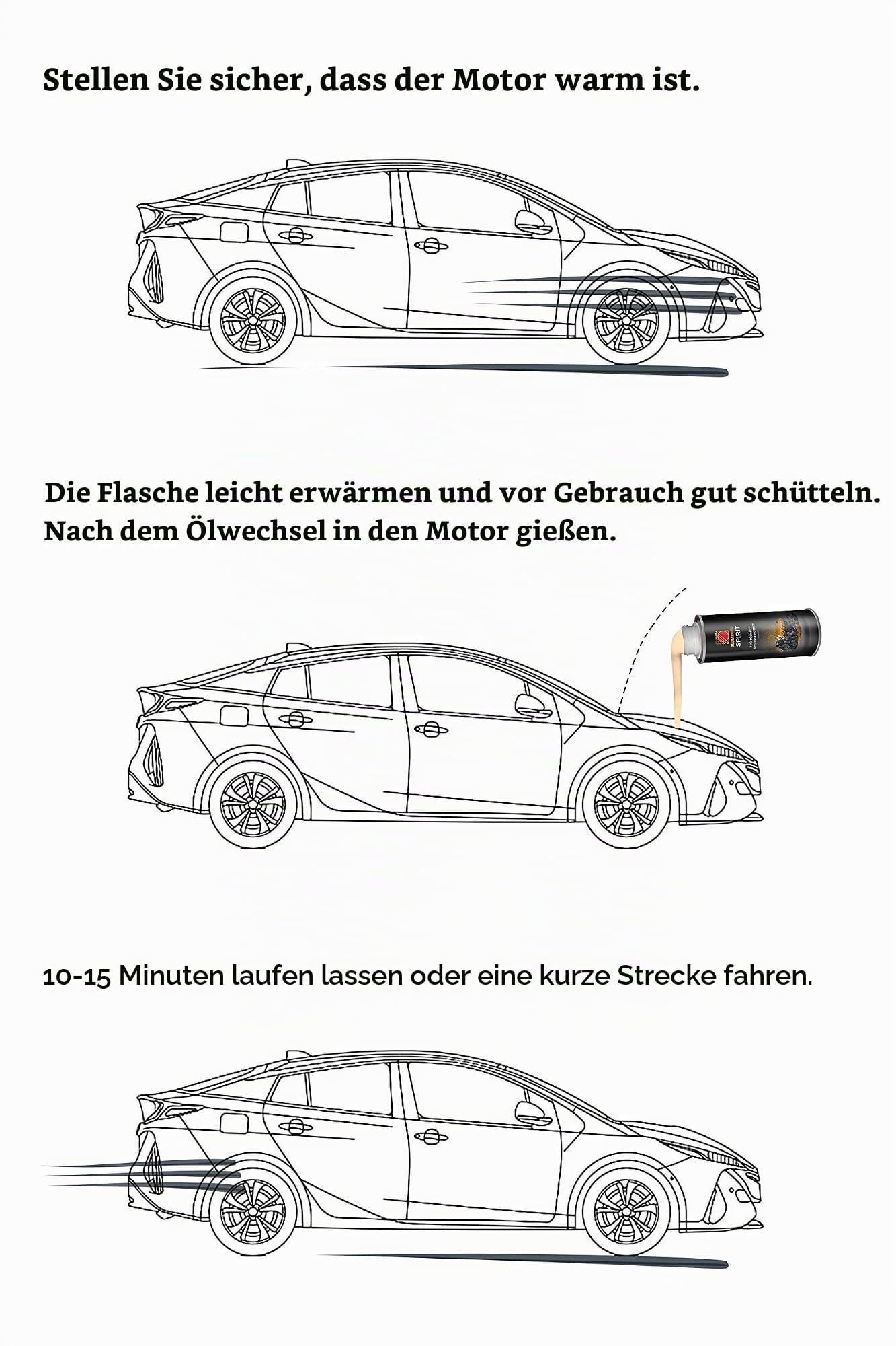 SPIRIT Motoröl Additiv Hybrid Start & Stop Racing Benzin Diesel LPG Methan (250ml)