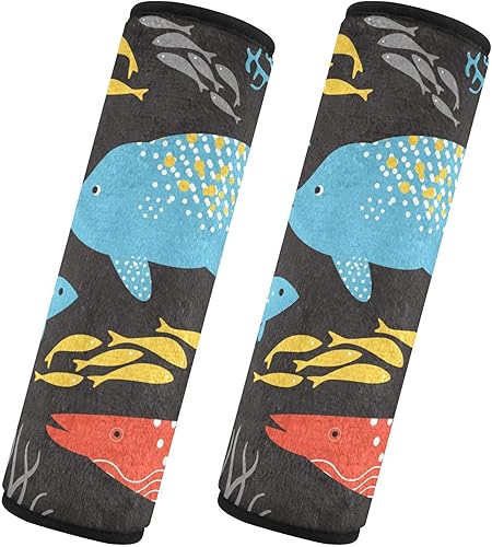 Miniatura 2 de Fundas para cinturón de seguridad de animales marinos, 2 unidades, fundas para correa de asiento de automóvil, fundas para cinturón de seguridad de