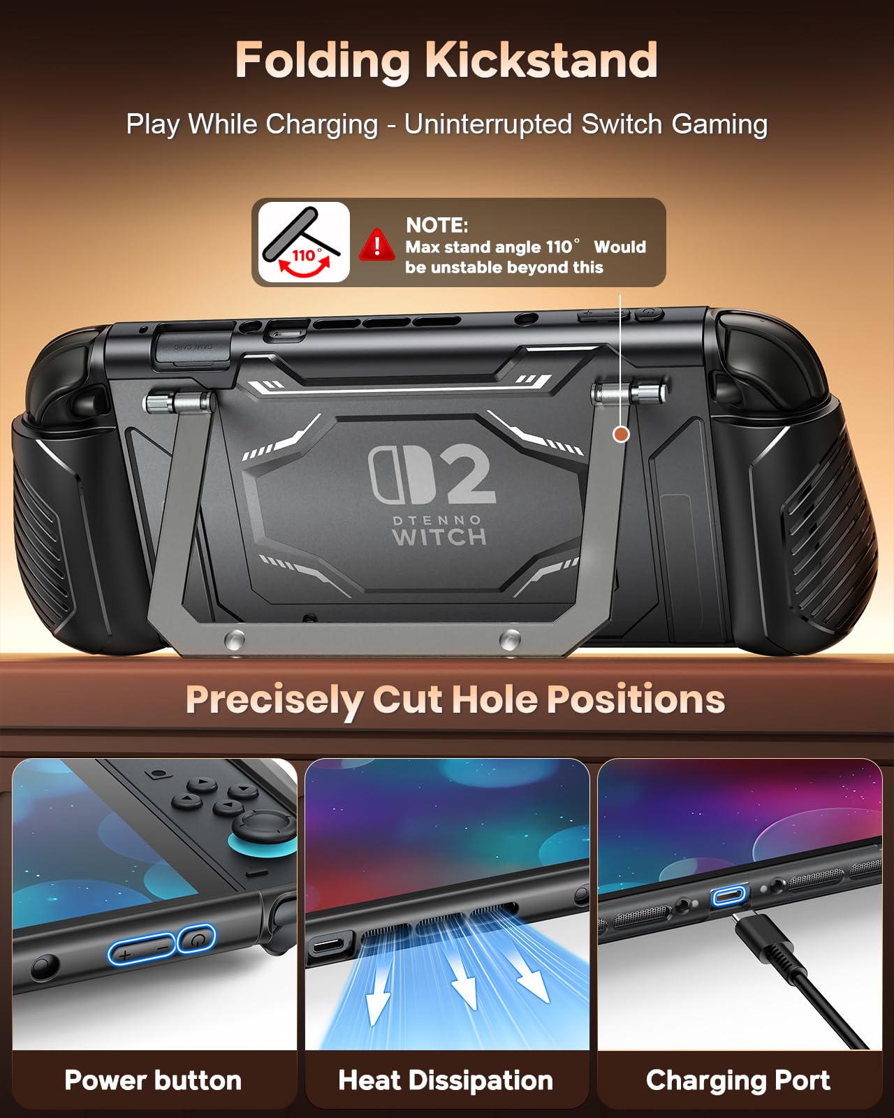 FYOUNG Coque Dockable pour Nintendo Switch 2, Grip de Protection en TPU Amovible Souple pour Joy-Con 2, Housse de Protection pour PC pour Accessoires Switch 2, Rangement pour 10 Cartes de Jeu (Coque)