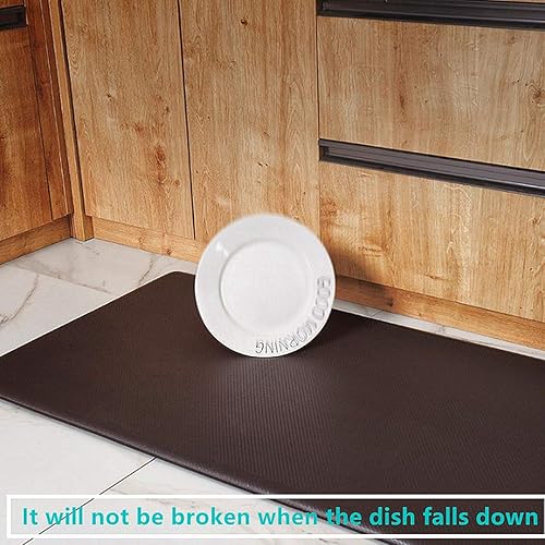 Miniatura 6 de Ukeler Tapete cómodo antifatiga, antideslizante para pasillo, cocina, 34 pulgadas de grosor, parte trasera de goma para cocina, lavandería,