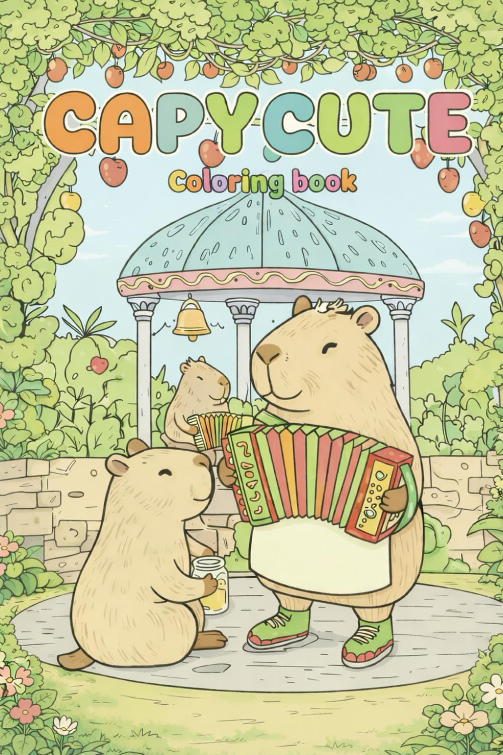 Capy cute: Capy Cute Coloring Book: Sweet and Cozy Capybaras to Color