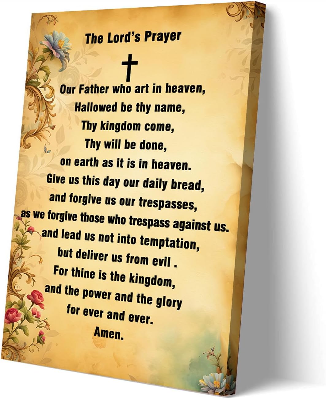 Our Father Prayer Wall Decor, 16″x12″ The Lords Prayer Wall Art, Christian Decor…