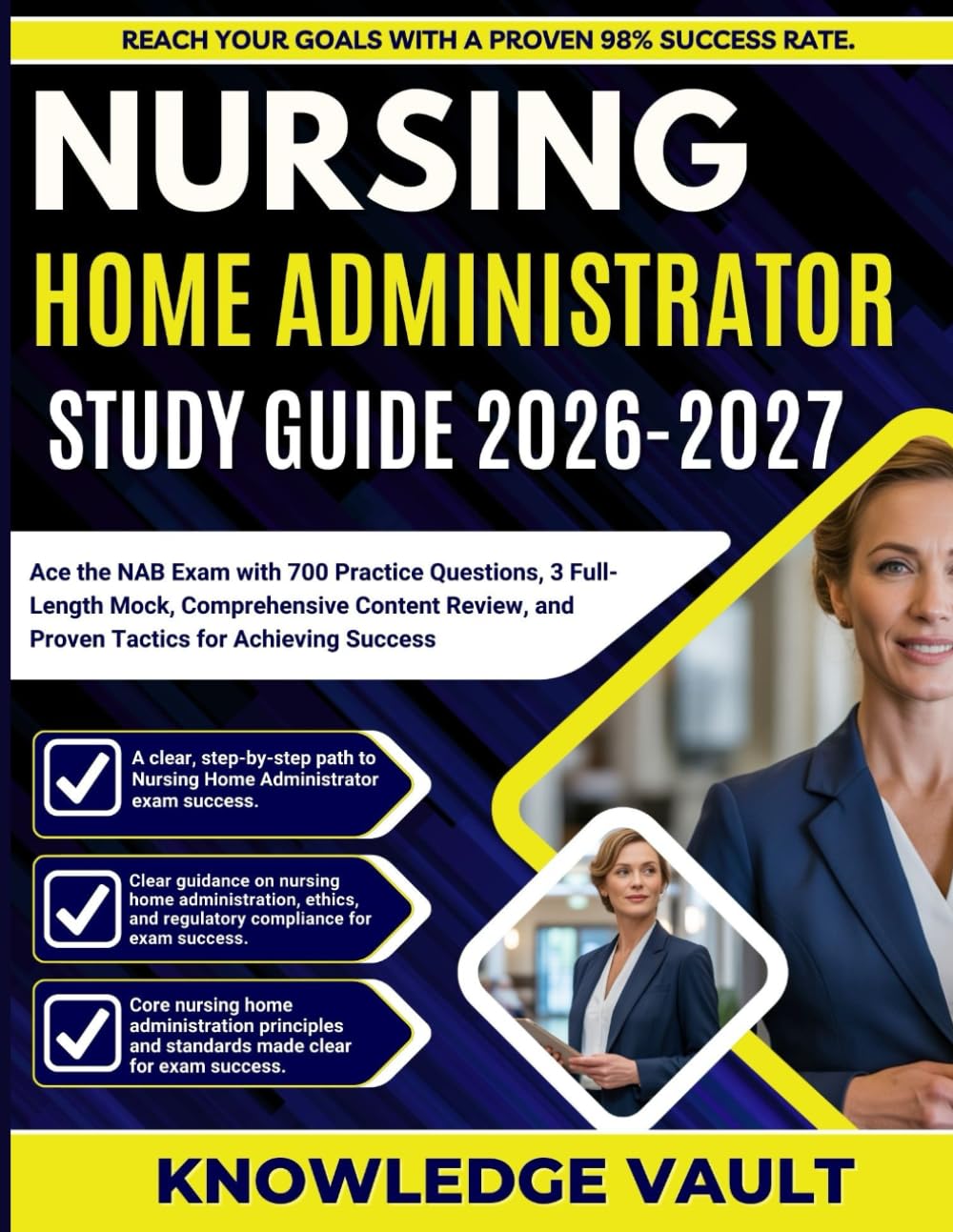 NURSING HOME ADMINISTRATOR STUDY GUIDE 2026-2027: Ace the NAB Exam with 700 Practice Questions, 3 Full-Length Mock, Comprehensive Content Review, and Proven Tactics for Achieving Success