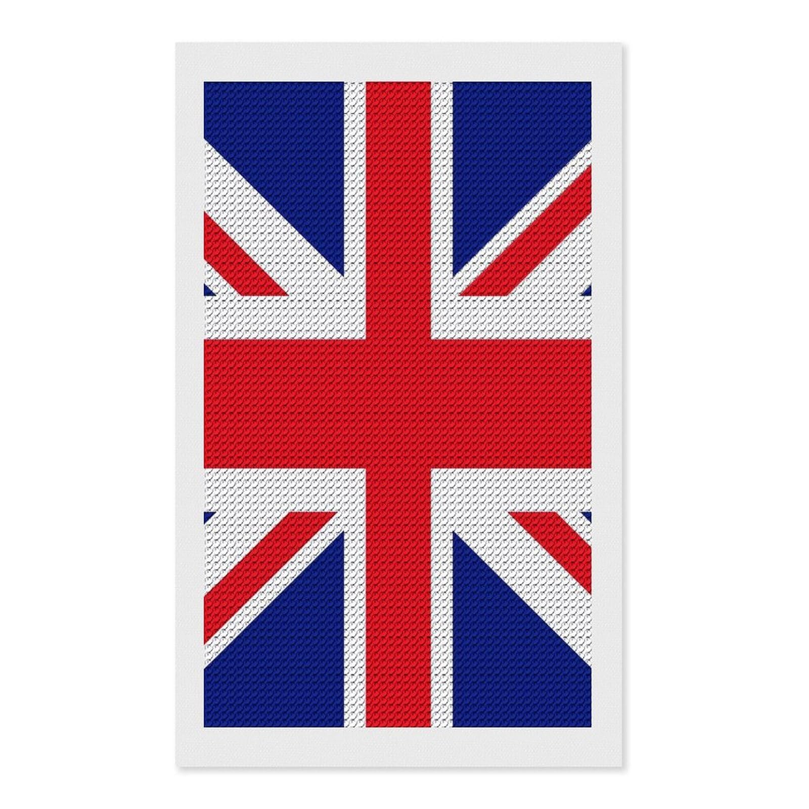 Nclqvjxzkhw Style British Flag Diamond Art Painting For Adult Round Diamonds Pictures Arts Crafts Home Wall Decor 12"X20"