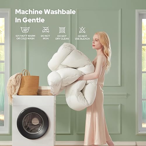 Vista 7 de Cubrecolchón Twin de BEDLORE derivado de viscosa de bambú, colchón grueso con bolsillos elásticos para colchones de 15-38 cm, cubrecolchón suave y 1