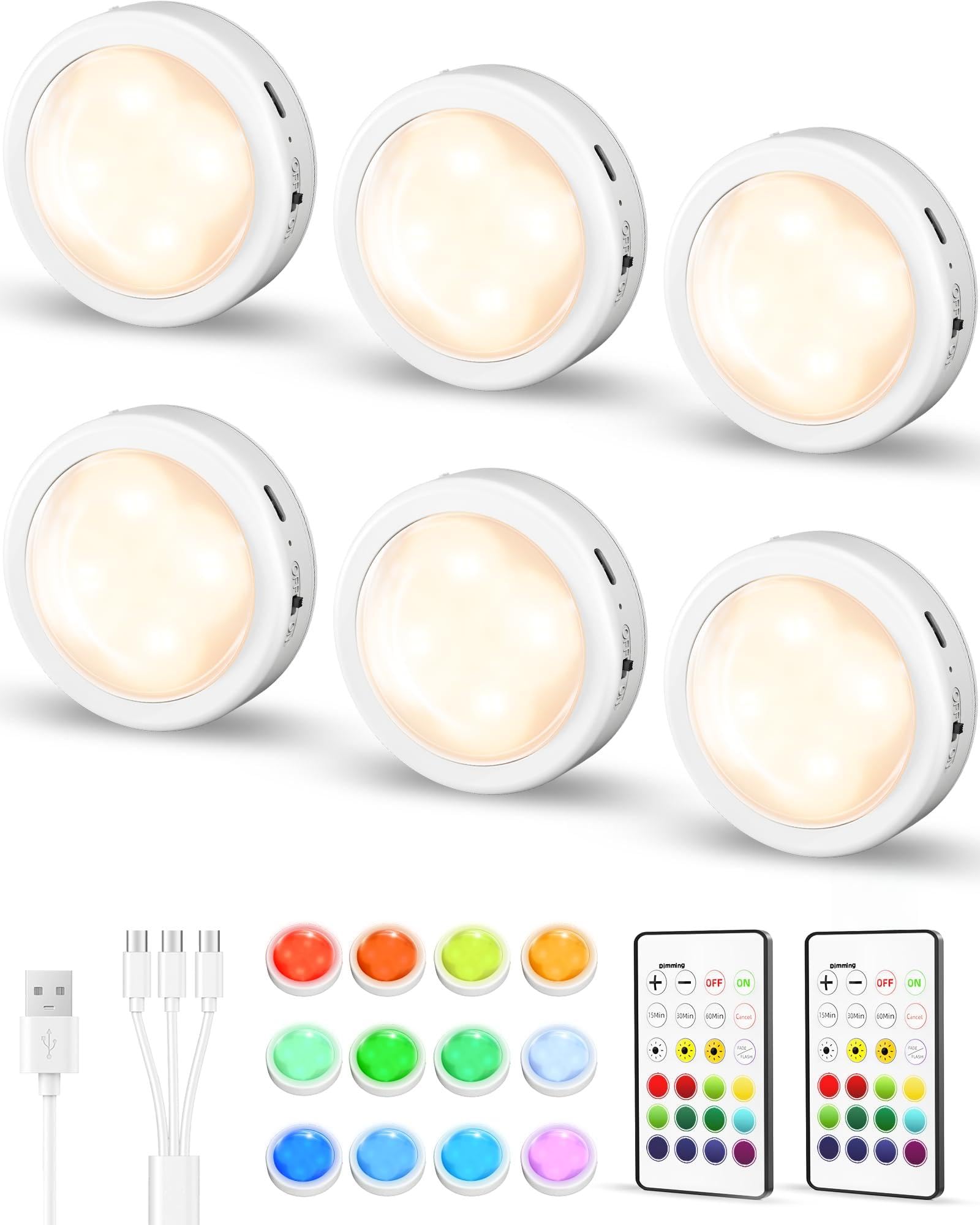 Photo 1 of EZVALO LED Puck Lights, Rechargeable Under Cabinet Lighting