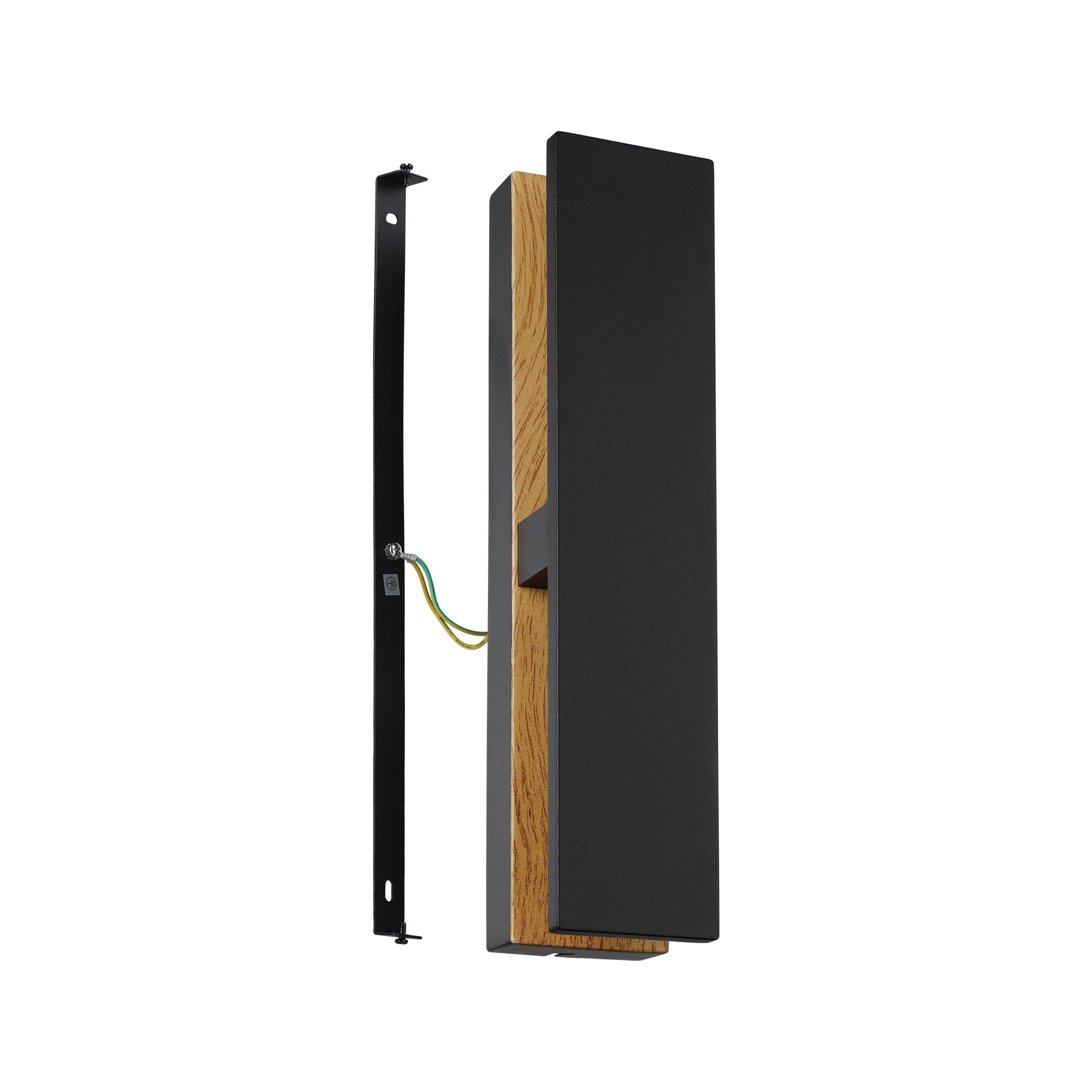 EGLO LED Außenleuchte Costorio Wandleuchte außen | aus Aluminium in Schwarz und Holz-Optik, Wand Außenbeleuchtung warmweiß, Außenlampe IP44