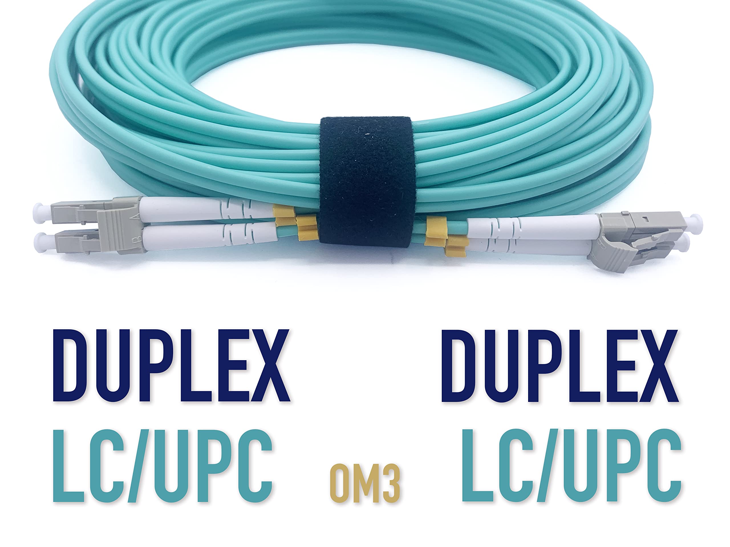 Elfcam® - OM3 LC/UPC do LC/UPC Multimode Duplex 50/125um LSZH Kabel światłowodowy (15 m, zestaw 1 sztuk)