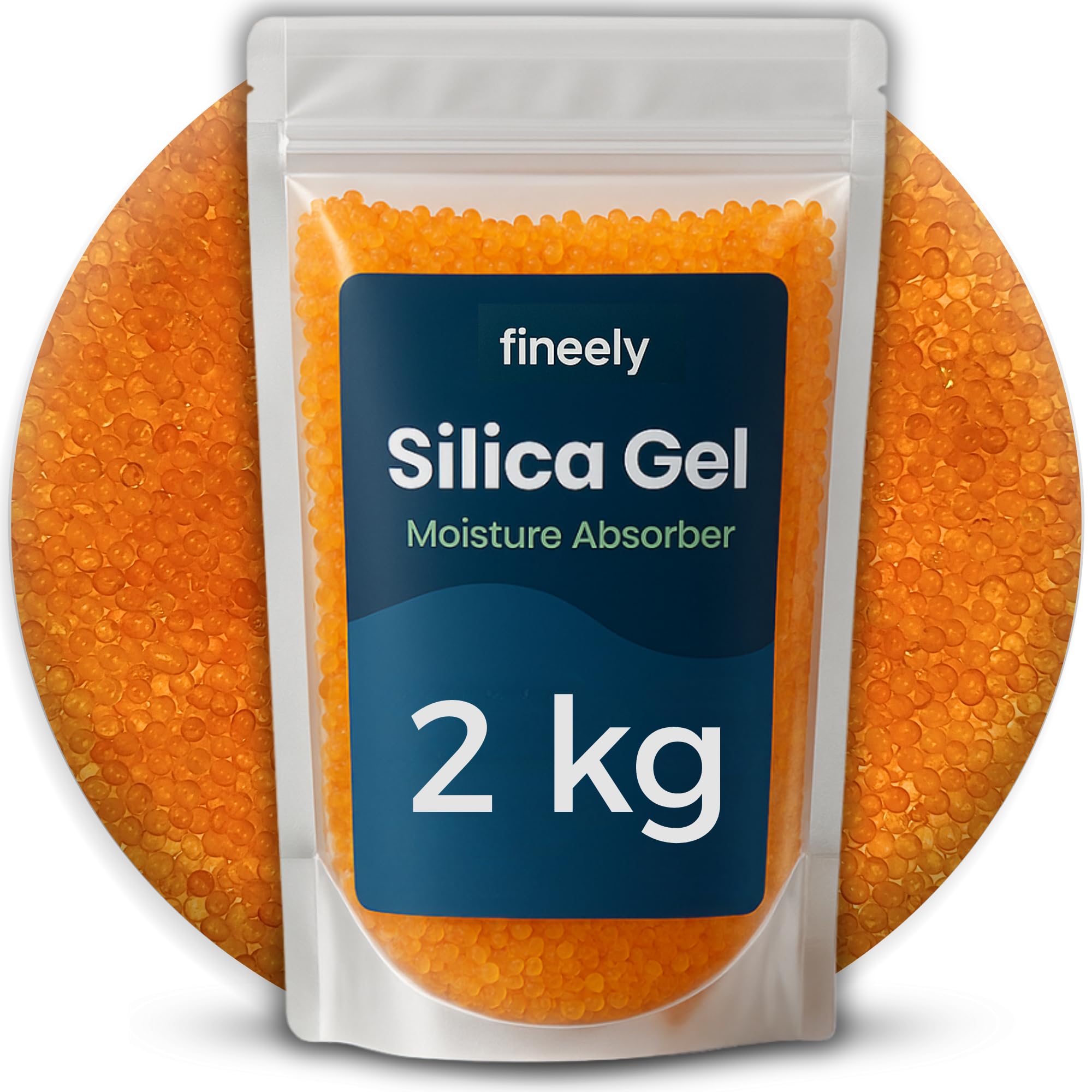 DRYSAFE Silica Gel 2 kg – Trockenmittel 2–5 mm mit Feuchtigkeitsindikator | Für 3D-Druck Filamente, Elektronik & Lebensmittel | Geruchsneutral | Luftdichter Doypack-Beutel