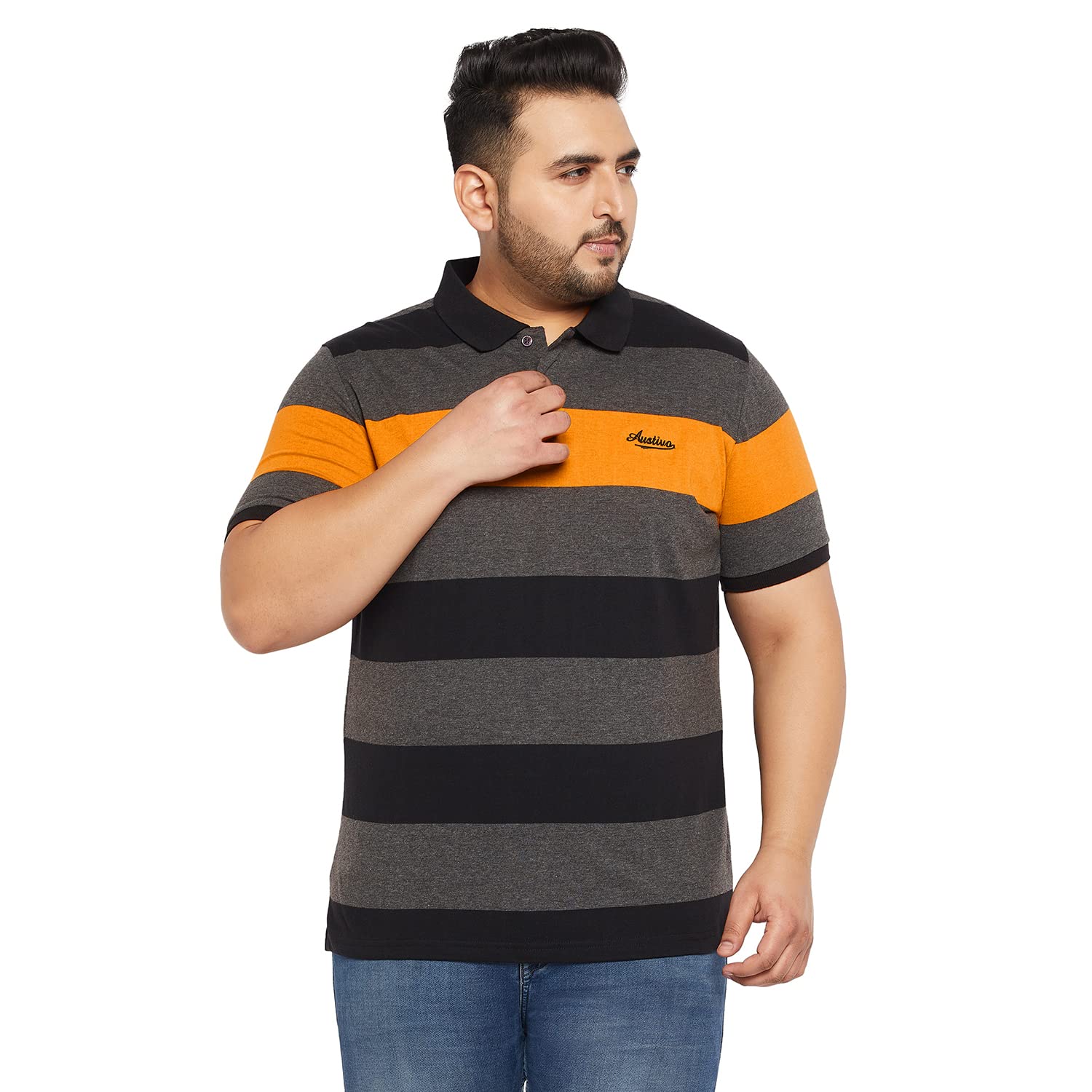 austivo Men Check Polo Neck T-Shirt-picture-51