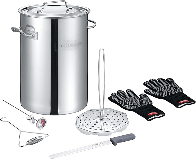 CONCORD Heavy Duty Stainless Steel Turkey Fryer Kit with