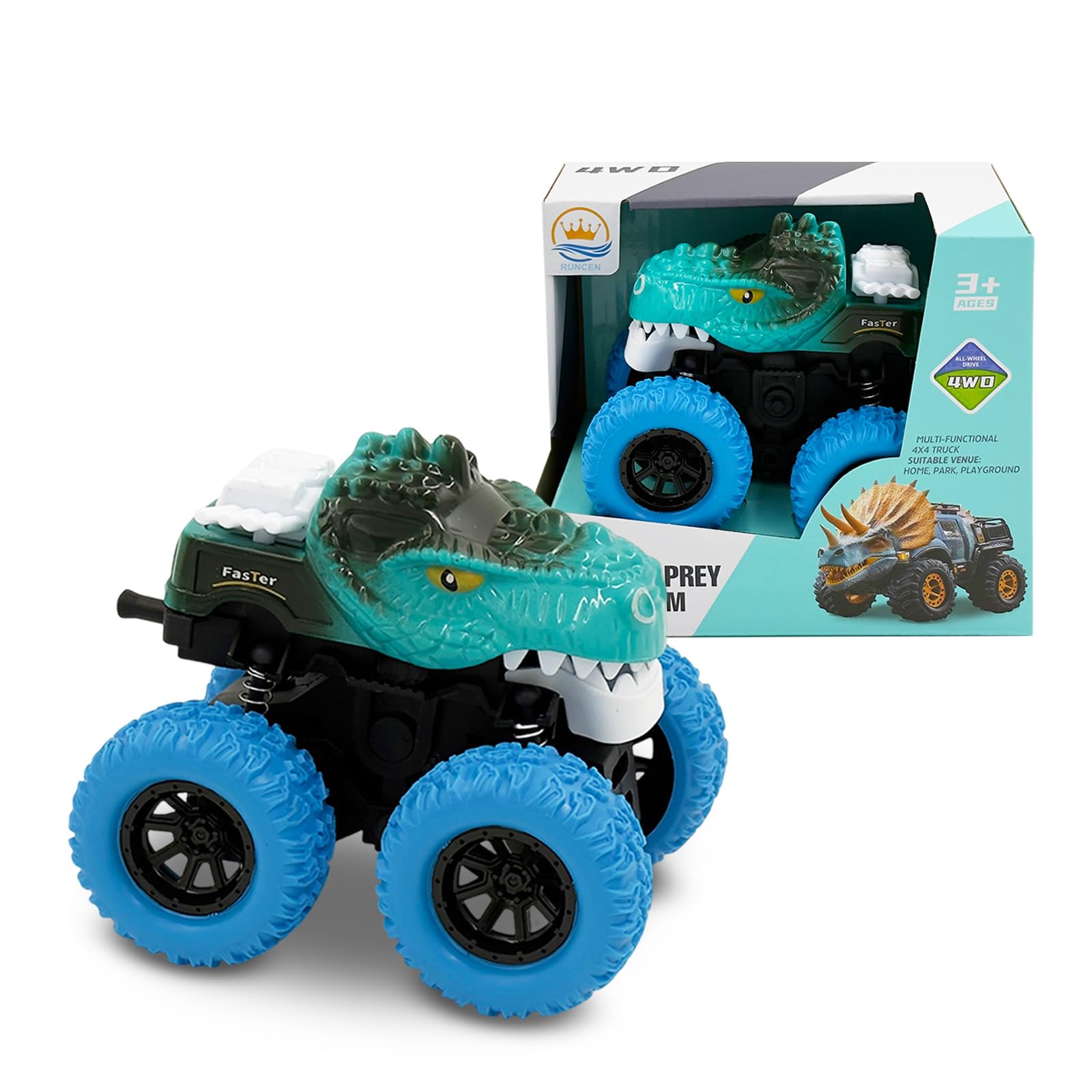 Kitzomi 4WD Monster Truck Toy for Toddler 3-6 Boy Girl