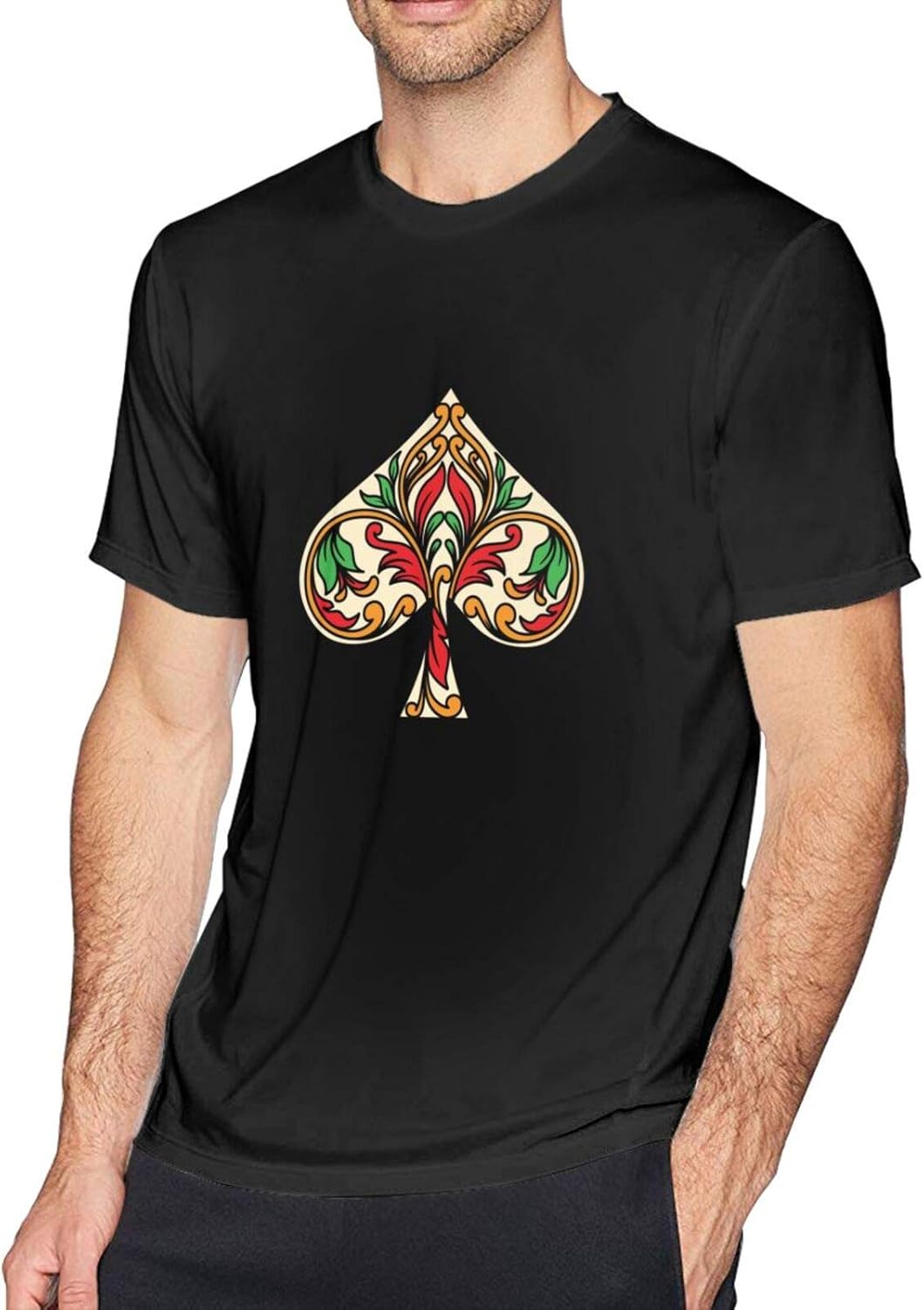 Spades Pattern Vintage Men's TShirt Tees Short Workout