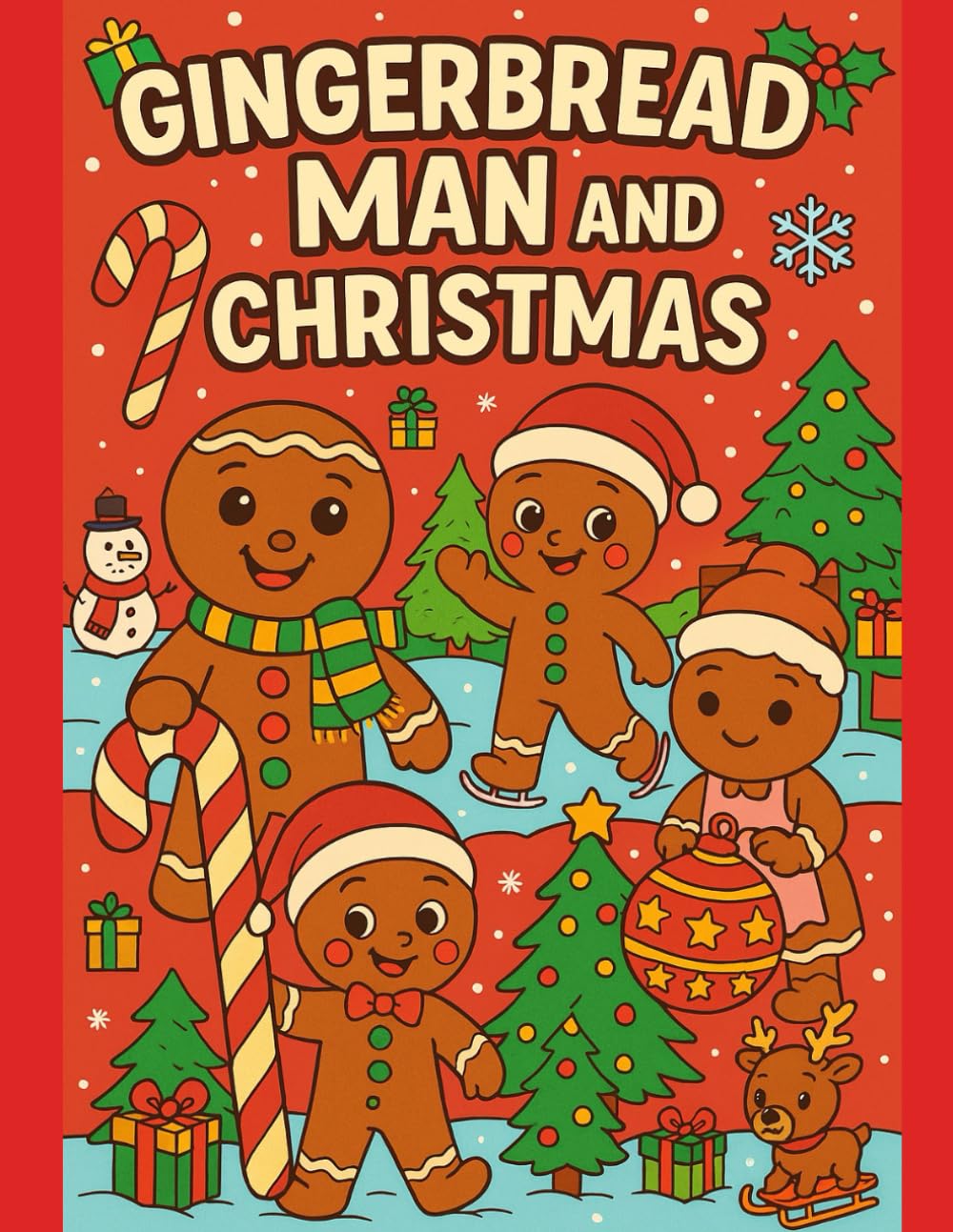 Cute Gingerbread Man Christmas Coloring Book for Kids – 50 Fun Holiday Pages Fun And Creative Activity