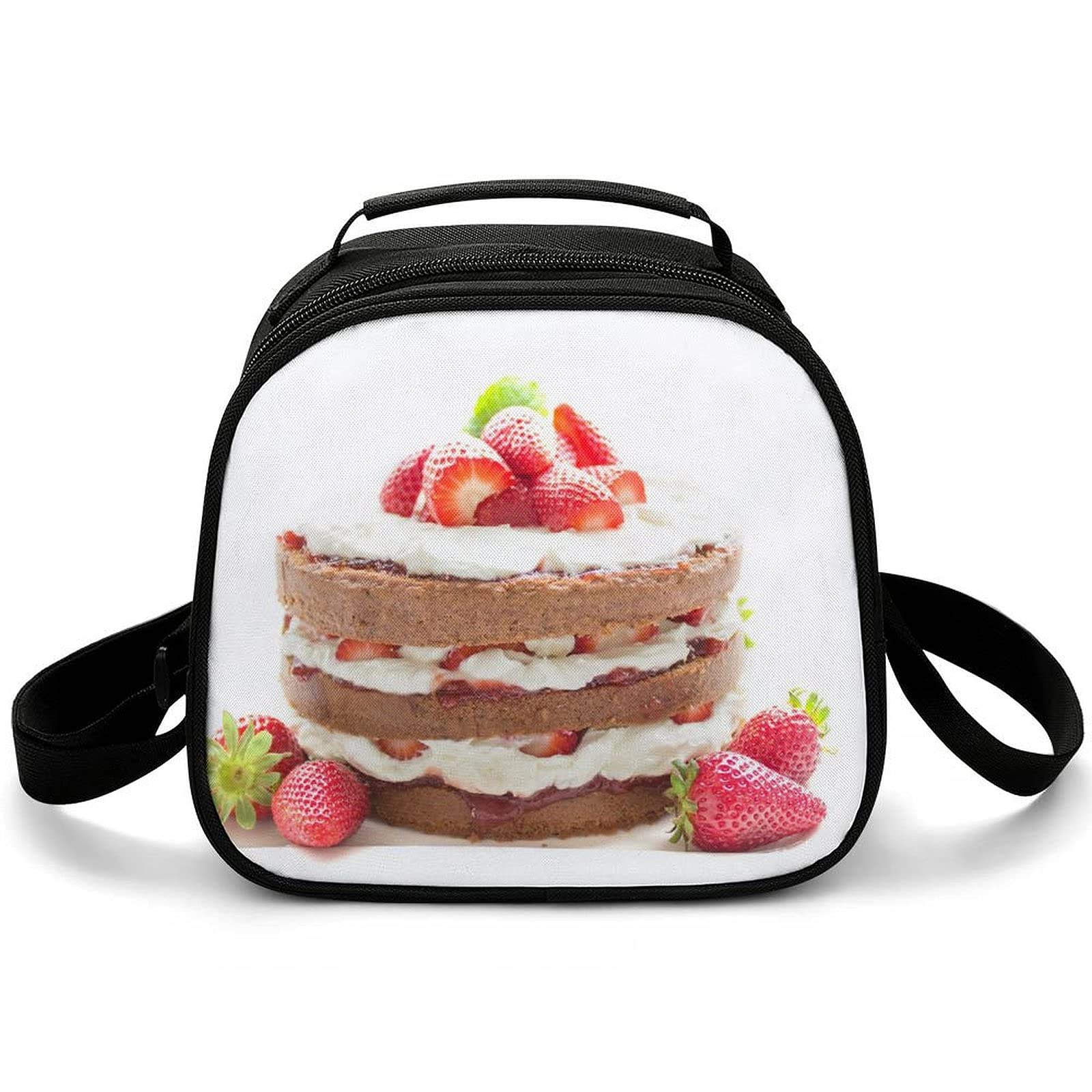 Lunch Bags Strawberry Cake Reusable Insulated Meal Pack for Picnic Beach Park
