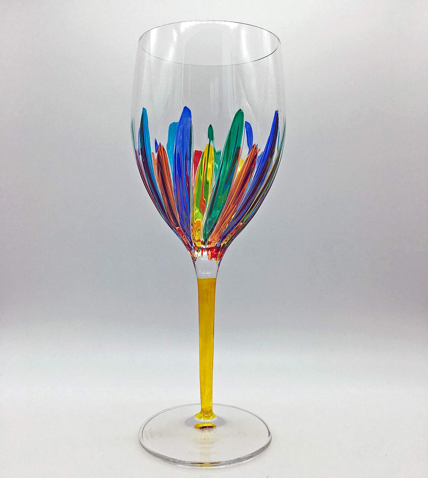 Amazon | 「RAVENNA」特大ワイングラス – イエローステム – 手塗り