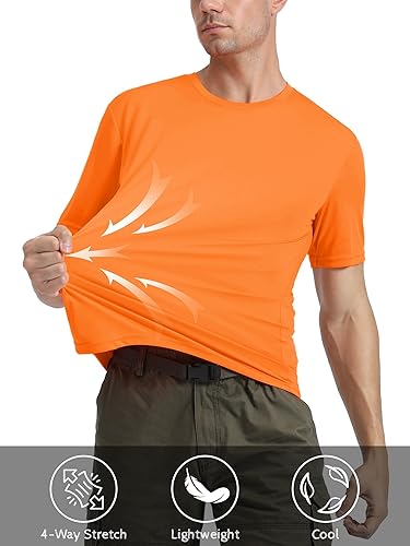 Miniatura 3 de MAGCOMSEN Camiseta de manga corta UPF 50+ para hombre, de secado rápido, protección contra erupciones, atlética, para correr, natación, camisetas de