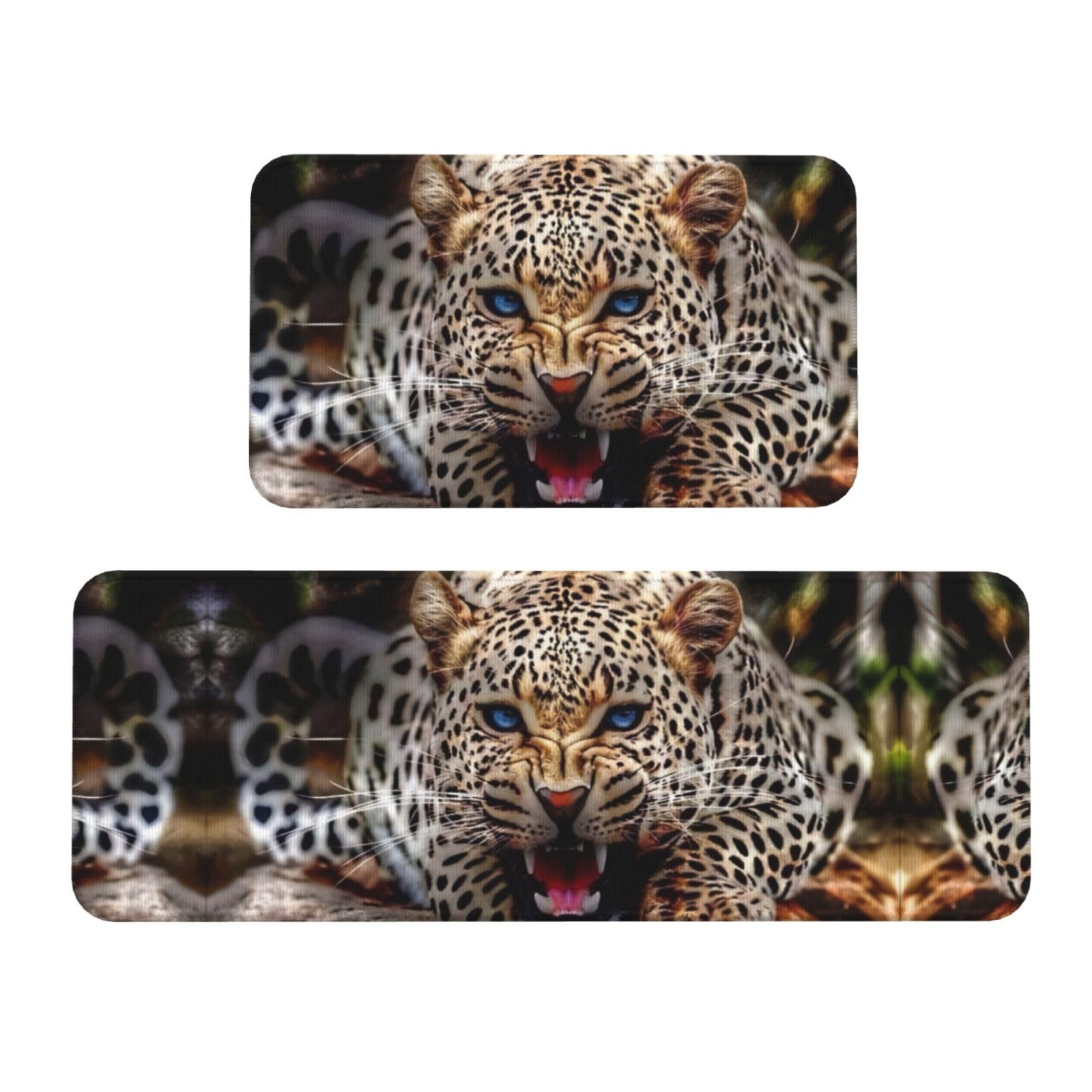Alfombrillas de cocina lavables y alfombras antideslizantes con estampado de leopardo