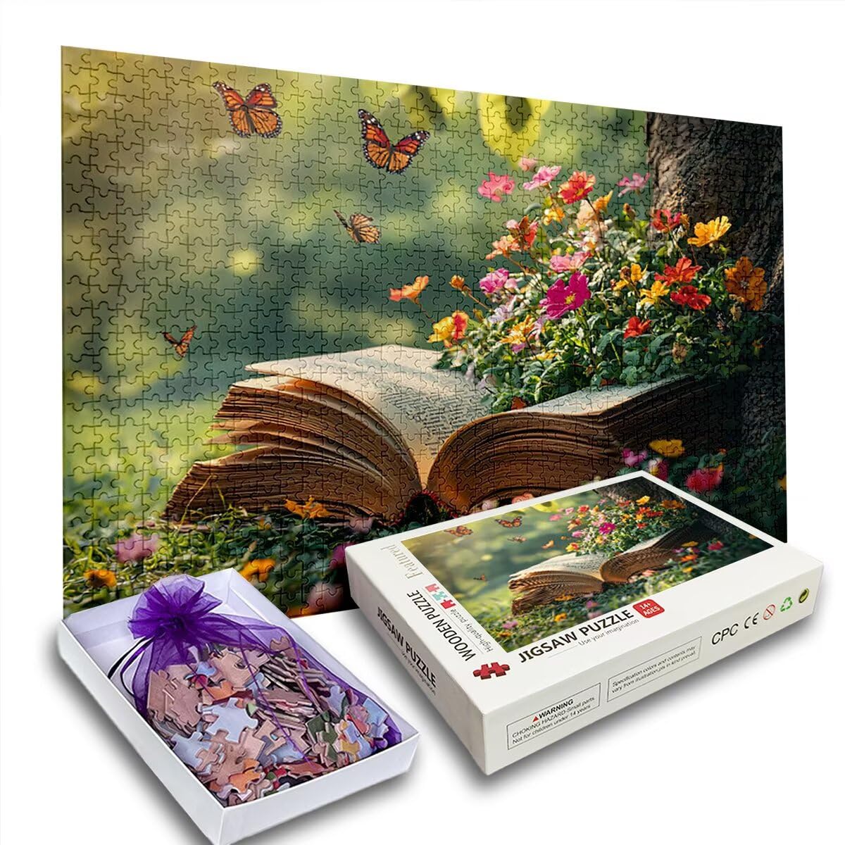Puzzle 2000 elementów, magiczna książka puzzle dla dorosłych, gra edukacyjna z pudełkiem na prezent dla dorosłych, rodzinne gry edukacyjne, łamacz głowy na Boże Narodzenie dekoracje do domu, prezent