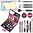 Makeup Set for Women Full Kit - 32 Colors Makeup Palette,5pcs Brushes Set, Mascara & Stamp Liquid Eyeliner, Eyebrow Pen, 2pcs Matte Liquid Lipsticks, 2 Powder Puff, 1 Cosmetic Bag Makeup Gift Set