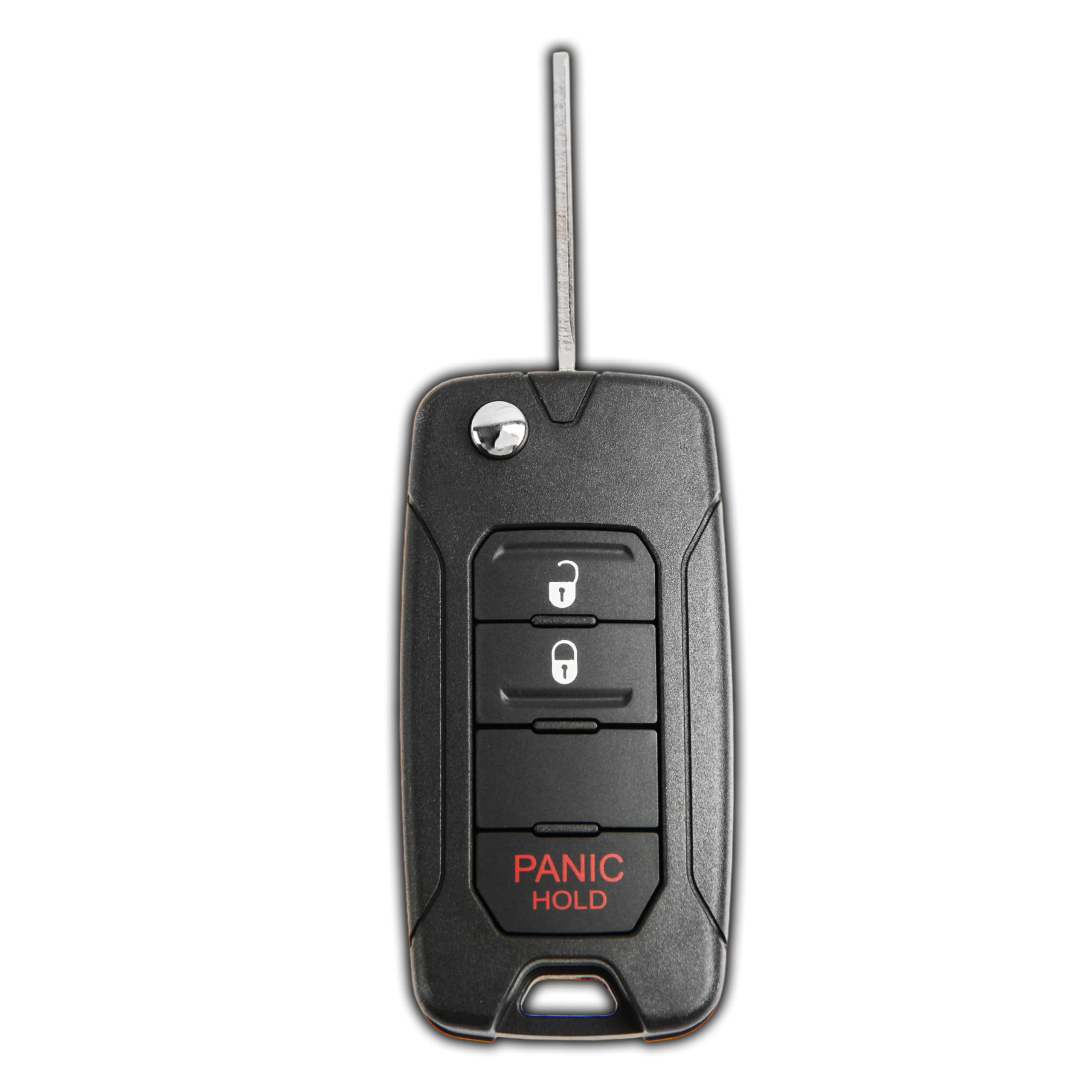 KeylessOption Keyless Entry Remote Control Car Flip Key Blade Fob Uncut Blank Chip Transponder Replacement