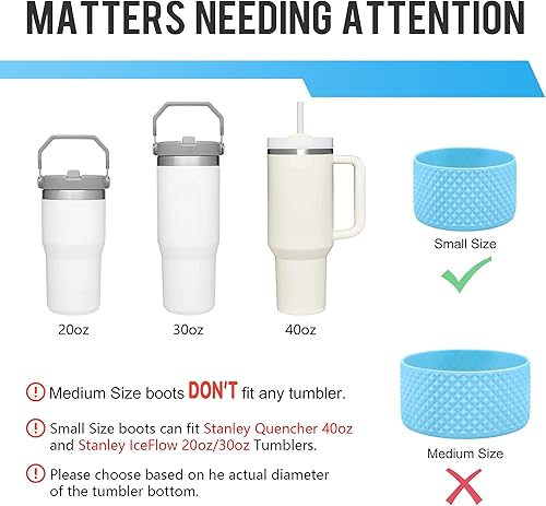 Miniatura 6 de GLINK Bota de botella compatible con Hydro Flask, Stanley y otros, botella de agua de silicona, bota flexible antideslizante con textura de