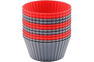 Mirenlife 12 Pack Reusable Jumbo Silicone Baking Cups