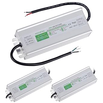 3 Pack LED Driver 120 Watts Waterproof IP67 Power Supply Transformer Adapter 100V-260V AC to 12V DC Low Voltage Output for LED Light, Computer Project, Outdoor Light and Any 12V DC led Lights