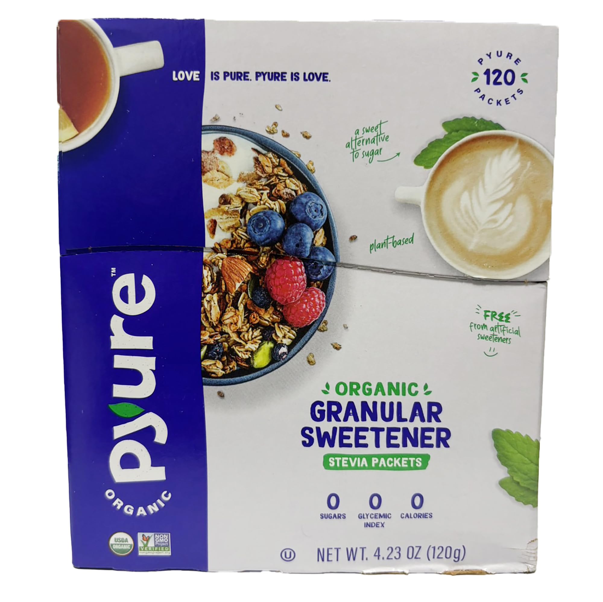 PYURE Pyure オーガニック ステビアスイートナー 1g×120袋(120g) 有機甘味料/シュガーフリー/Organic Stevia Sweetener